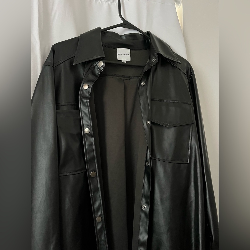 Long Leather Lightweight Jacket